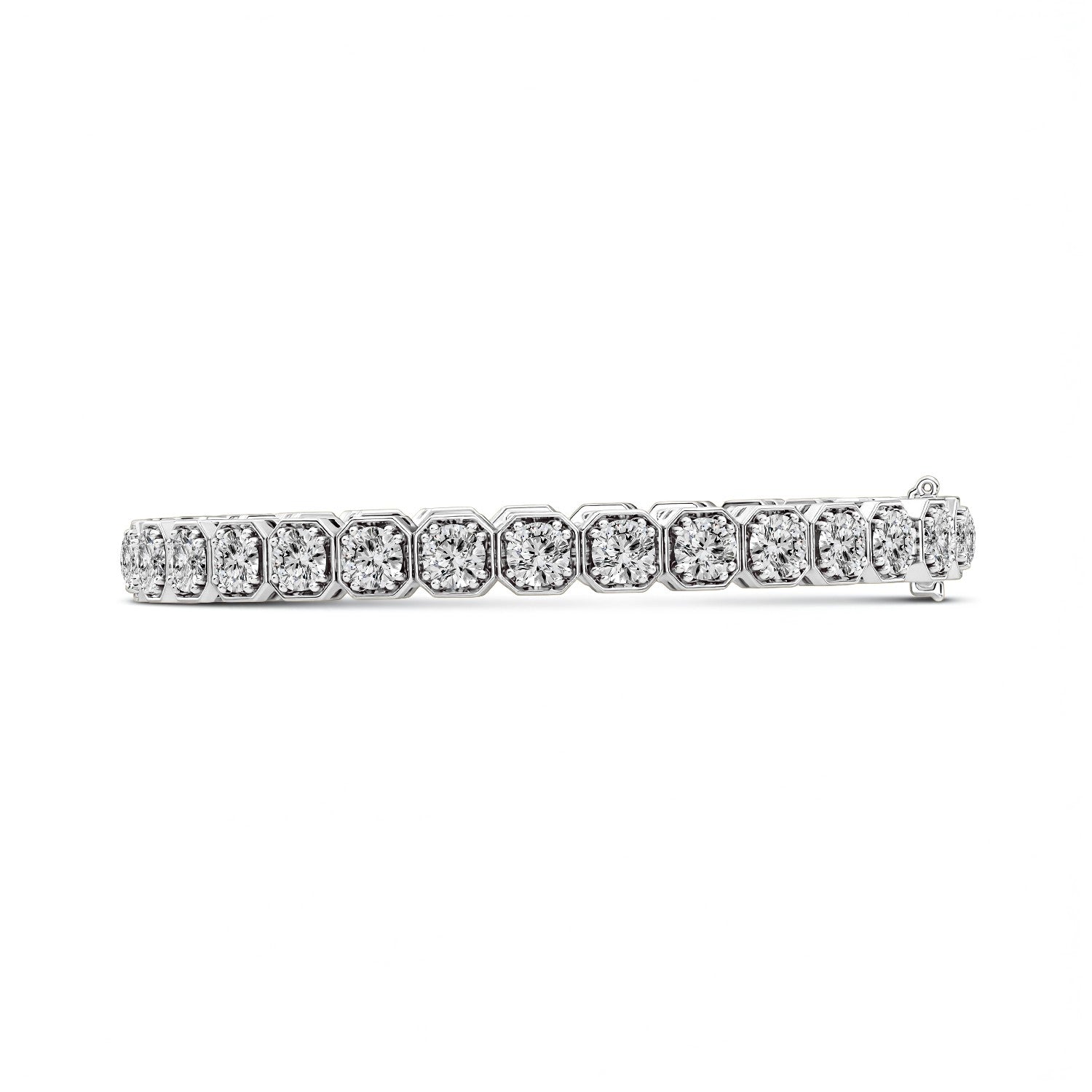 12.00 CTW Round Lab Diamond Octagon Tennis Bracelet | 18kt Gold Vermeil | GrownńDiva