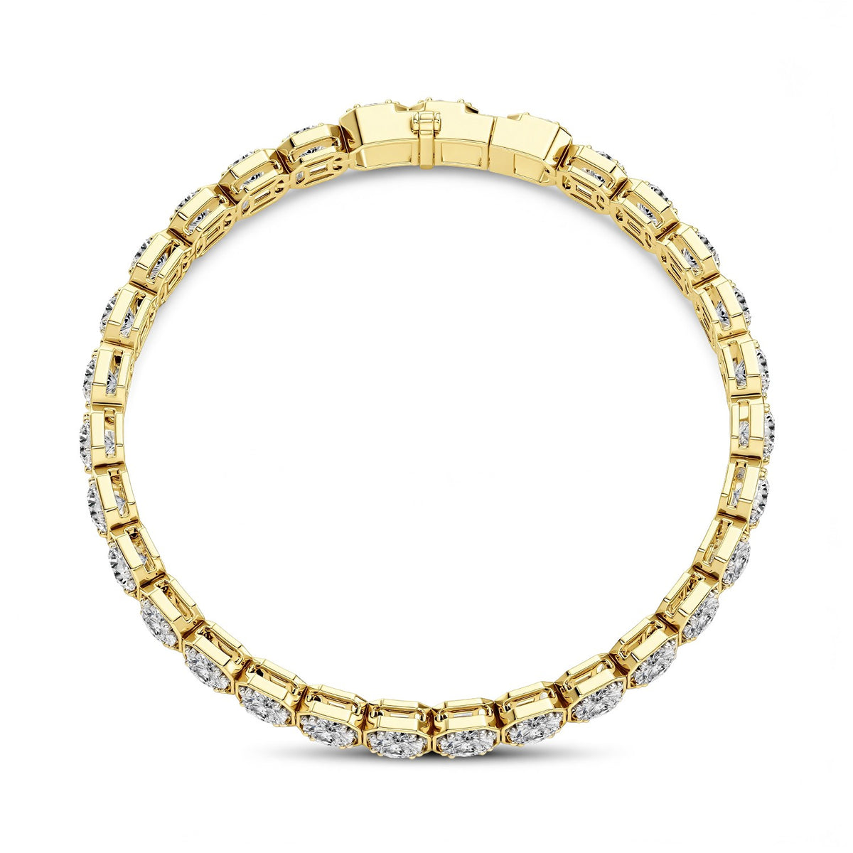 12.00 CTW Round Lab Diamond Octagon Tennis Bracelet | 18kt Gold Vermeil | GrownnDiva