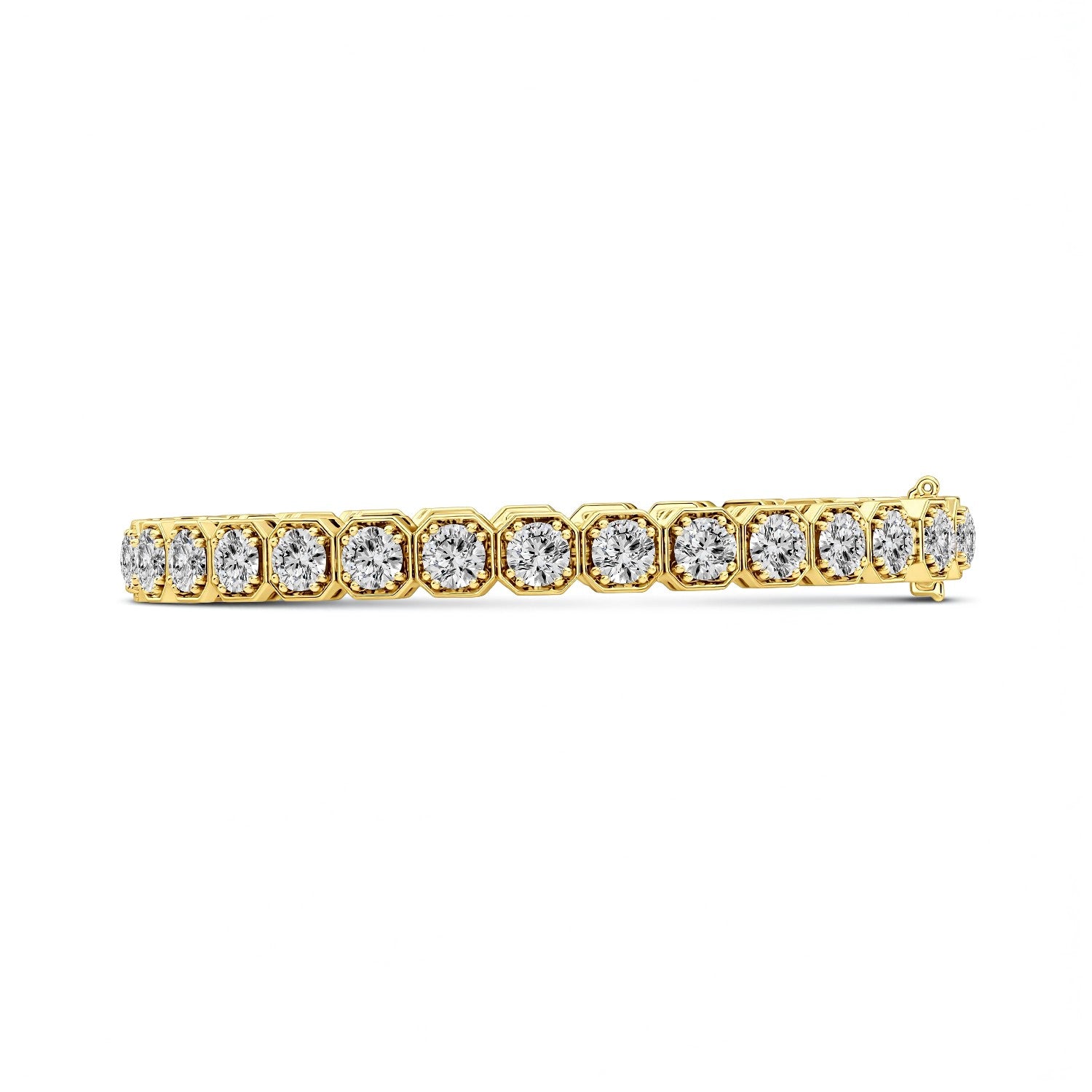 12.00 CTW Round Lab Diamond Octagon Tennis Bracelet | 18kt Gold Vermeil | GrownńDiva