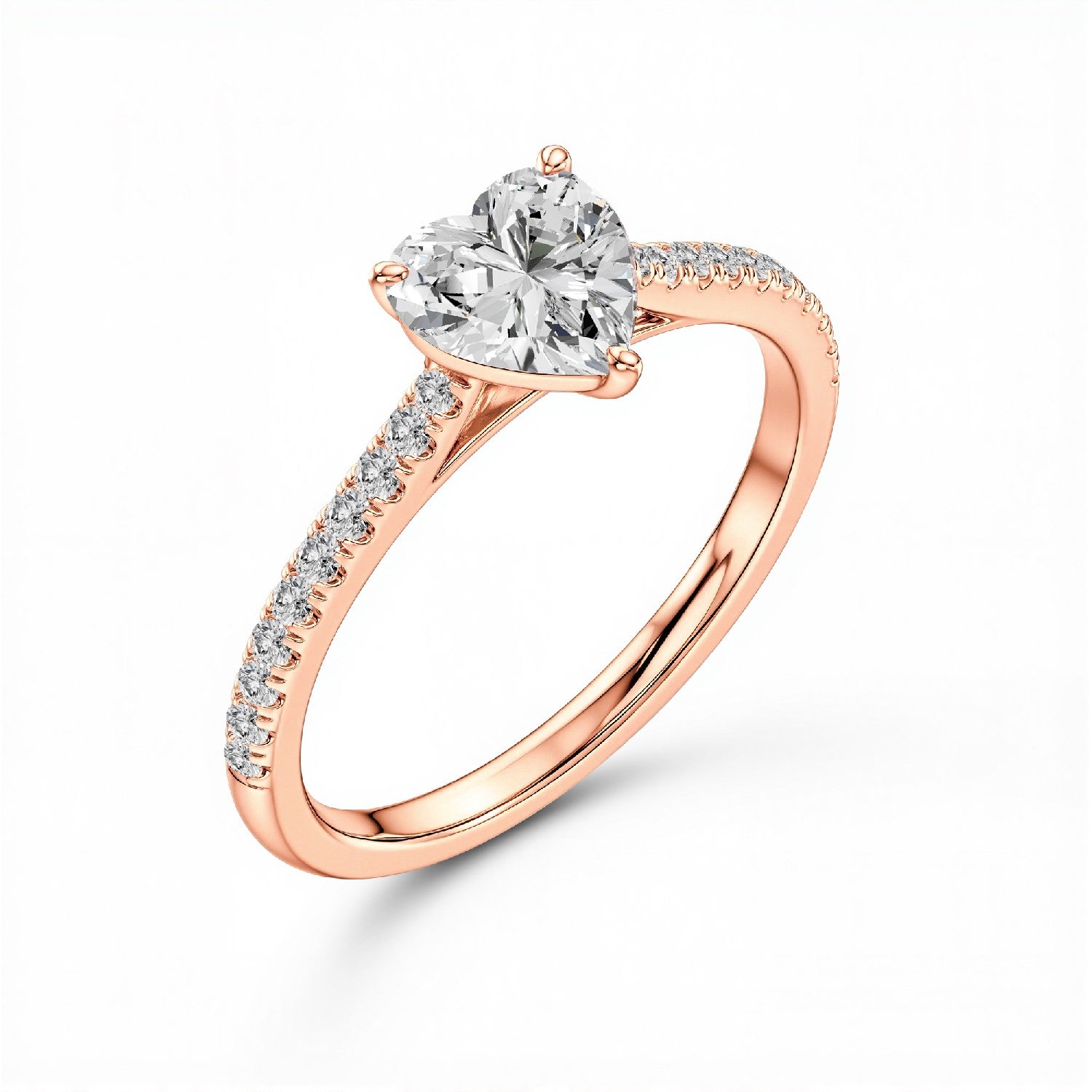 1.20 CT. T.W. Heart Cut Lab-Grown Diamond Solitaire Ring in 18kt Gold Vermeil by GrownńDiva