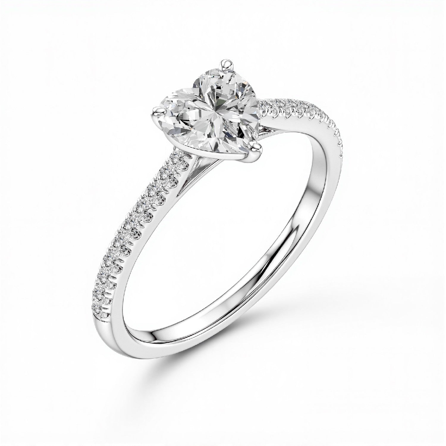 1.20 CT. T.W. Heart Cut Lab-Grown Diamond Solitaire Ring in 18kt Gold Vermeil by GrownńDiva