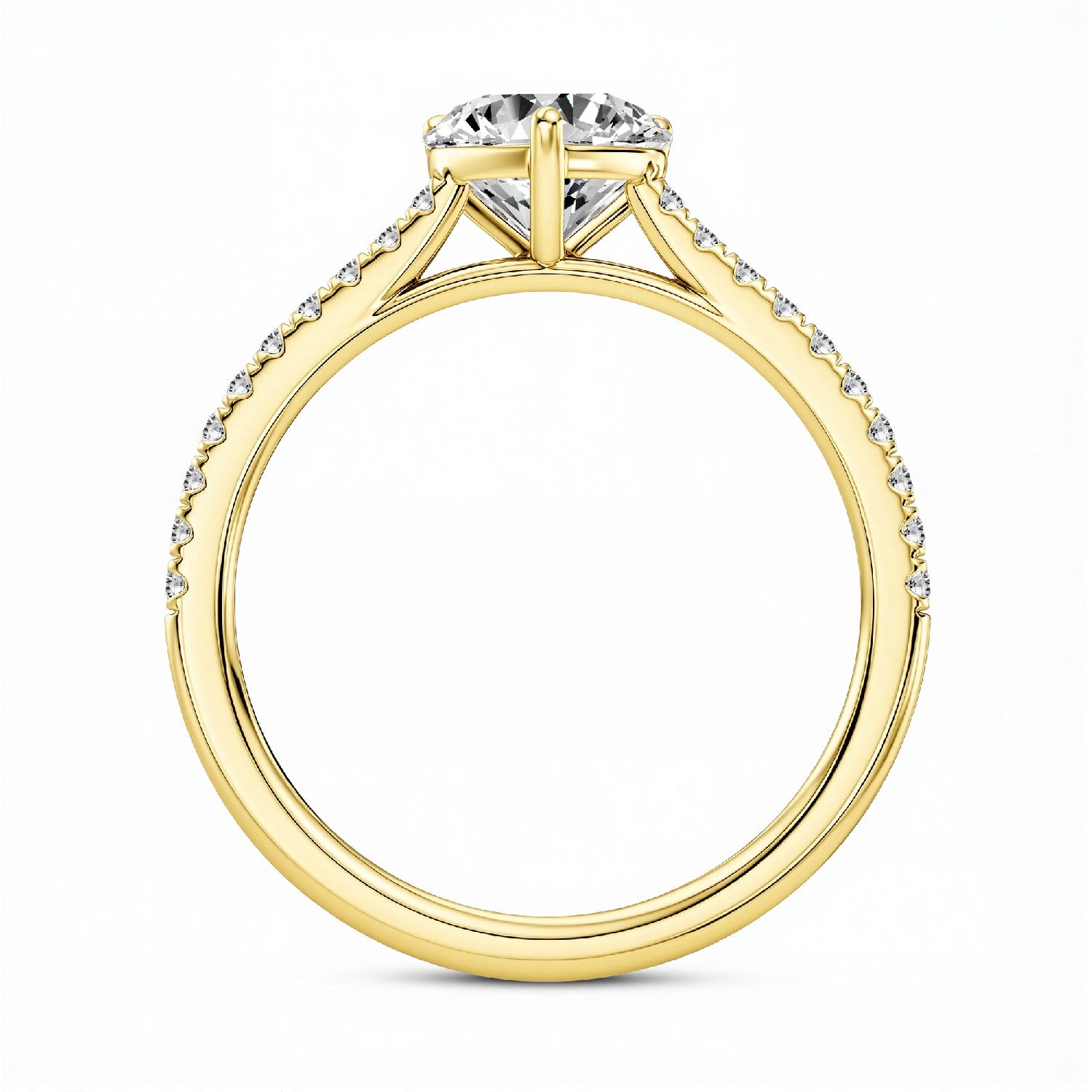 1.20 CT. T.W. Heart Cut Lab-Grown Diamond Solitaire Ring in 18kt Gold Vermeil by GrownńDiva