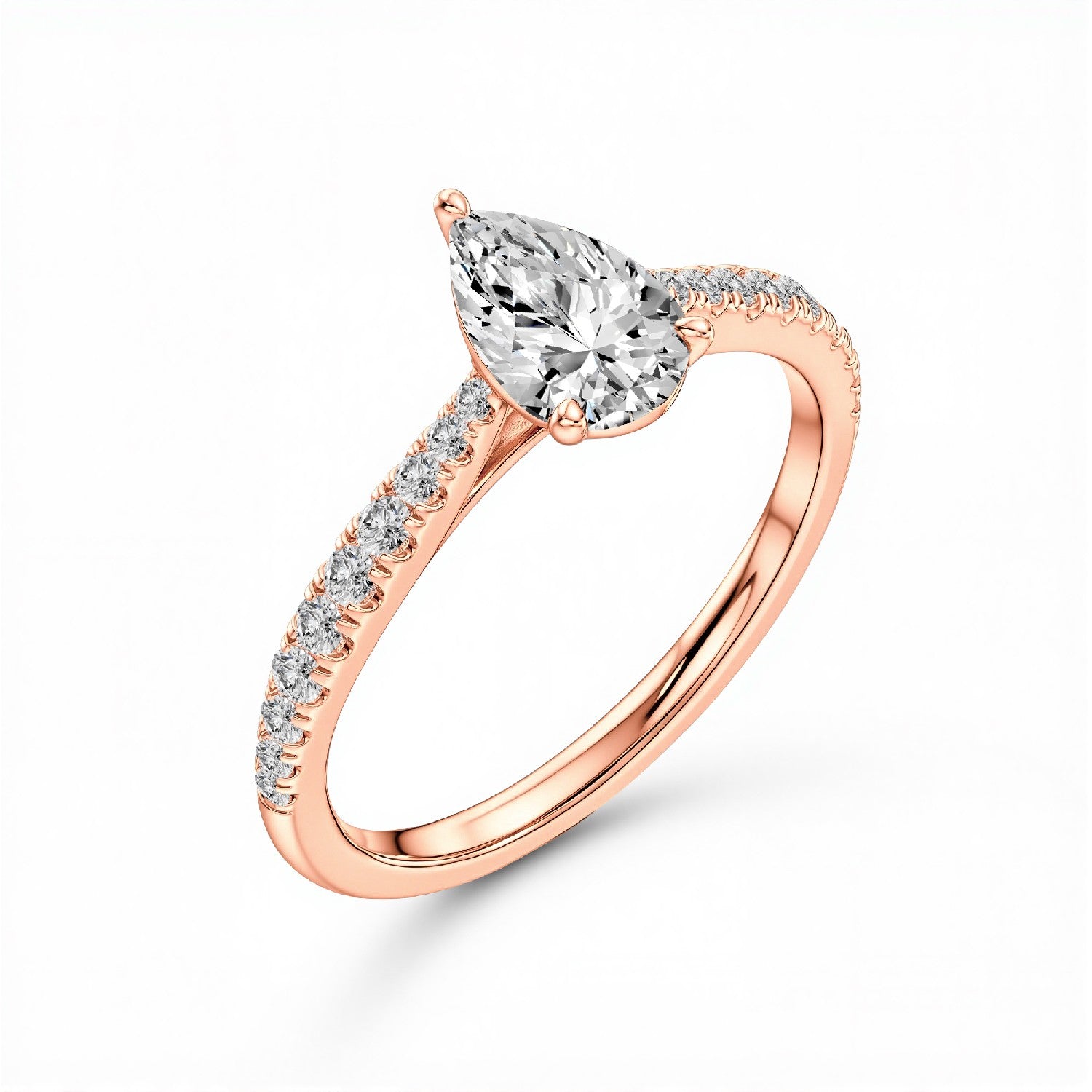 1.26 CT. T.W. Pear Cut Lab-Grown Diamond Solitaire Ring in 18kt Gold Vermeil by GrownńDiva