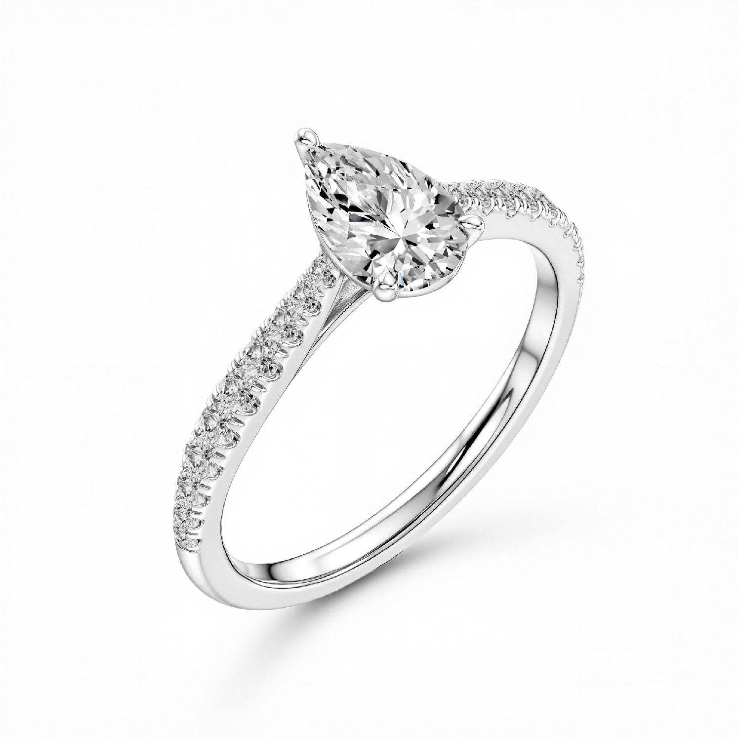 1.26 CT. T.W. Pear Cut Lab-Grown Diamond Solitaire Ring in 18kt Gold Vermeil by GrownńDiva