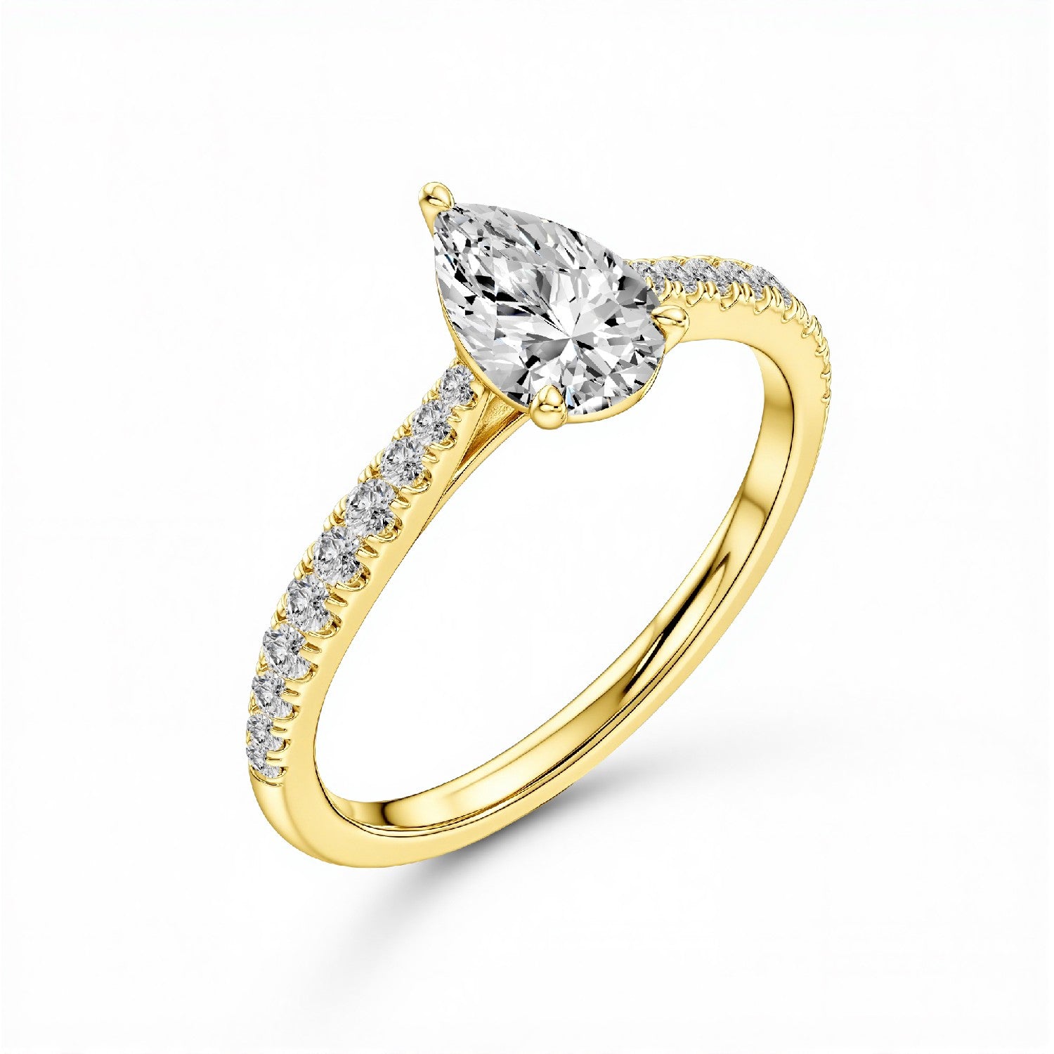 1.26 CT. T.W. Pear Cut Lab-Grown Diamond Solitaire Ring in 18kt Gold Vermeil by GrownńDiva