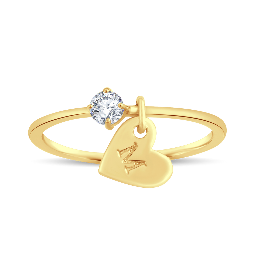Lab Grown Diamond Heart Charm Ring-0.11ct