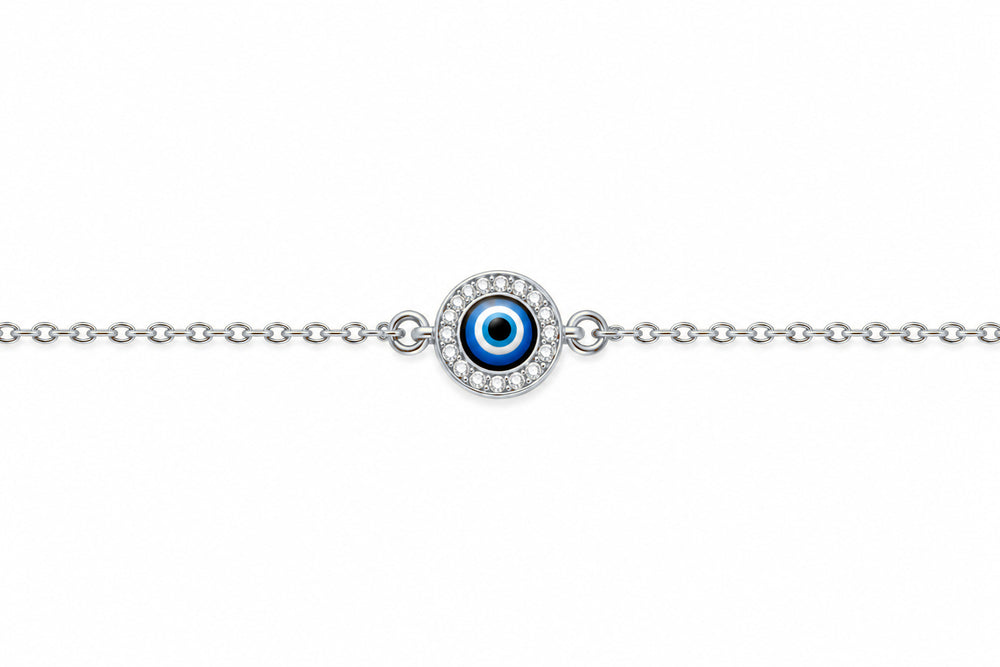 Evil Eye Diamond Rakhi for Him – 0.15 CT Lab-Grown Diamond Rakhi in 925 Silver by Grownndiva