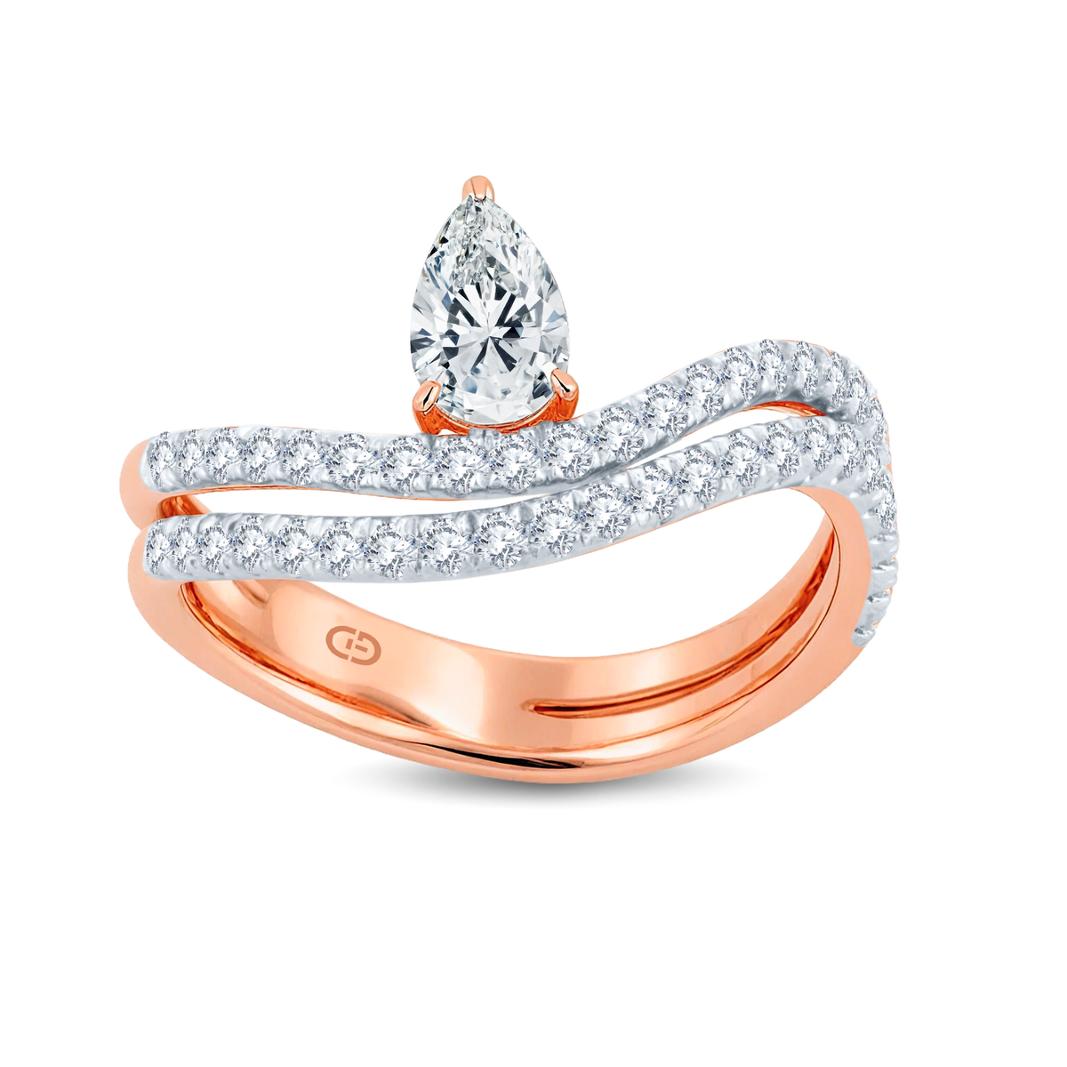 Sophisticated Lab-Grown Diamond Ring Showcasing an Iconic 0.86ct Pear-Shaped Gemstone