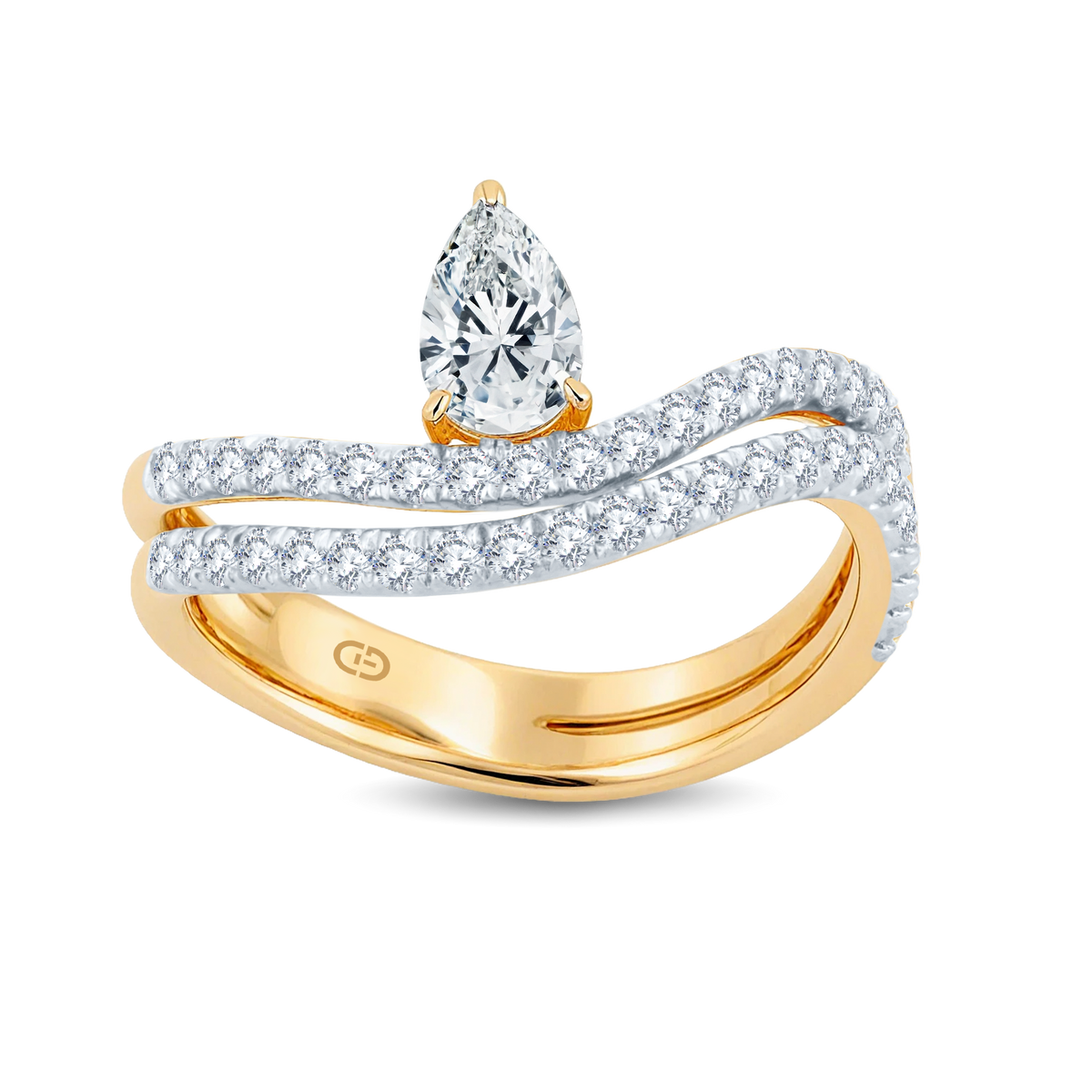 Sophisticated Lab-Grown Diamond Ring Showcasing an Iconic 0.86ct Pear-Shaped Gemstone