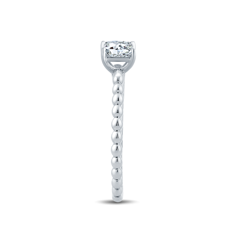 Graceful Princess Lab-Grown Diamond Ring Adorned with a Striking Gold Beaded Band – 0.40ct