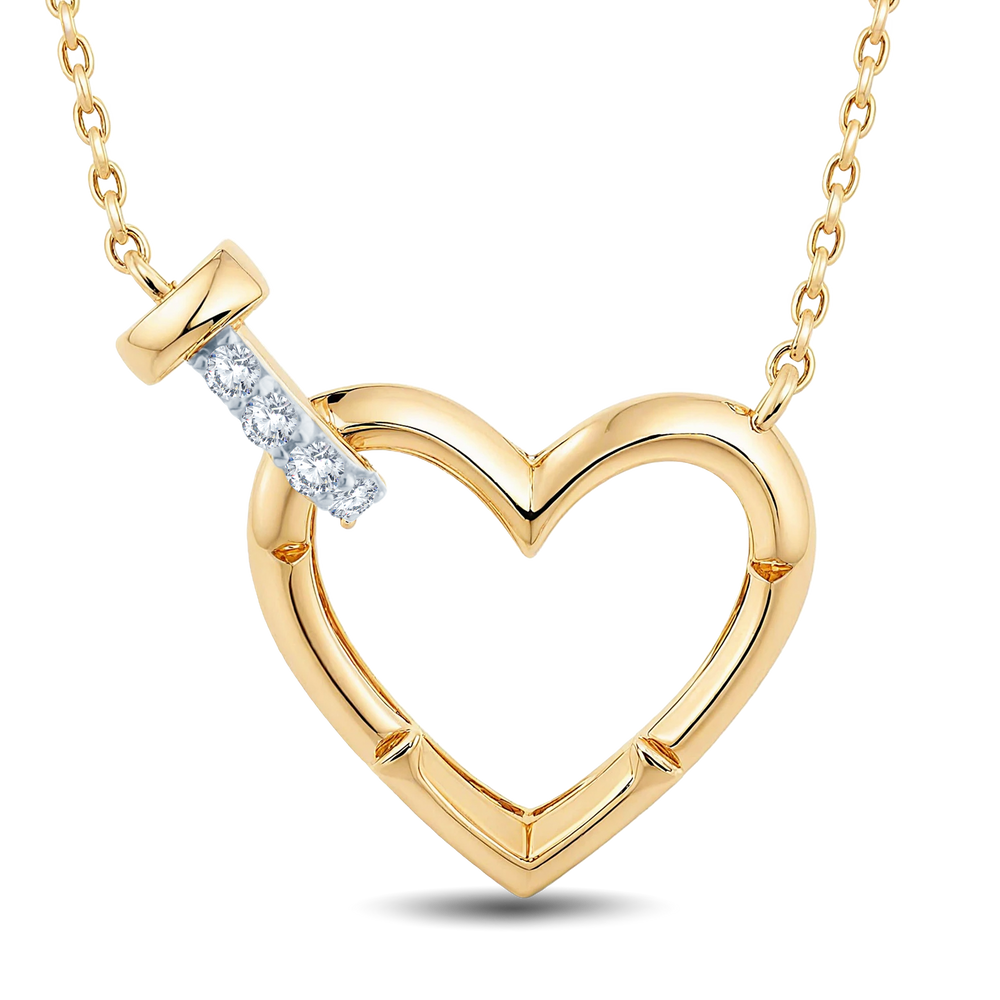 Lab Grown Diamond Heart Necklace-0.05CT