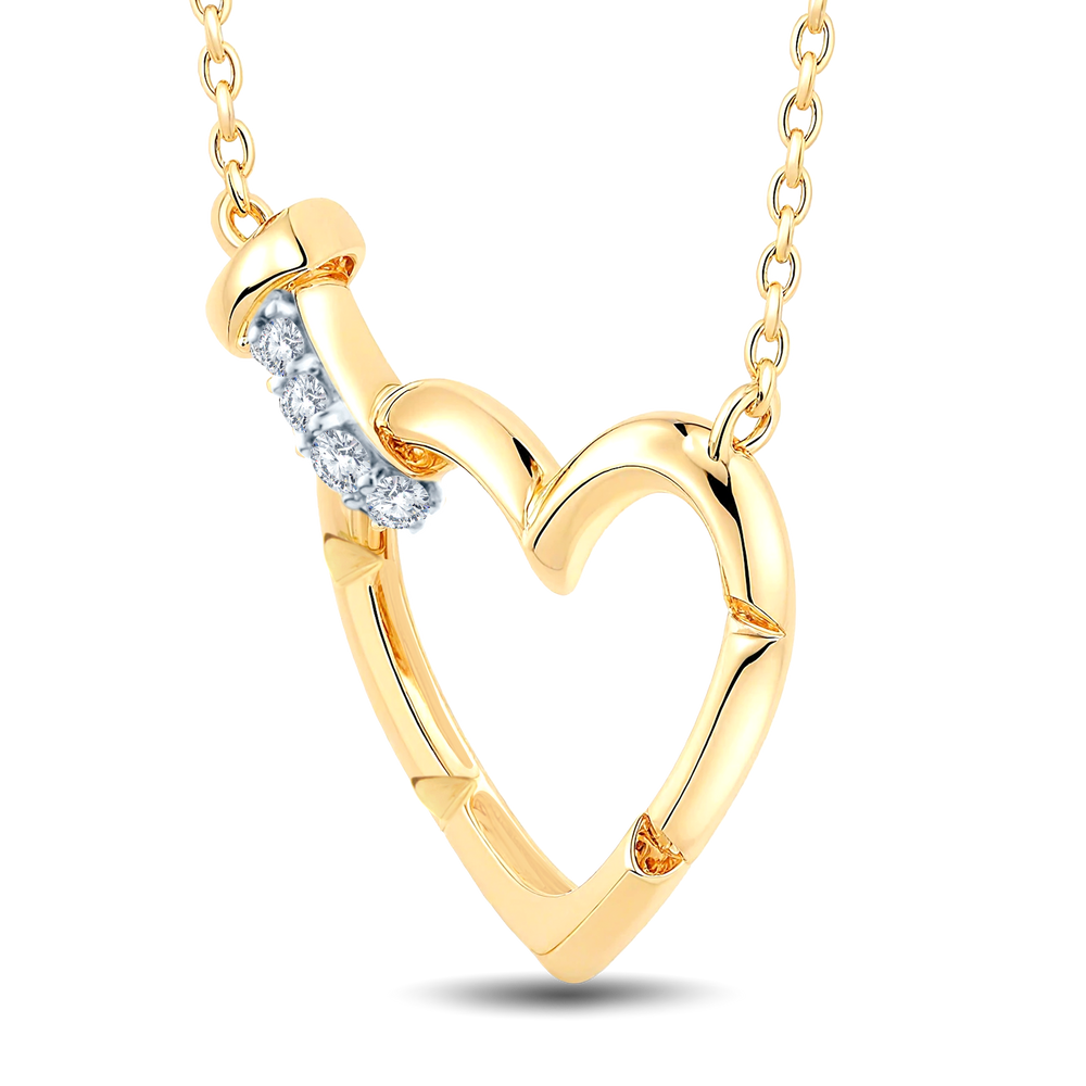 Lab Grown Diamond Heart Necklace-0.05CT