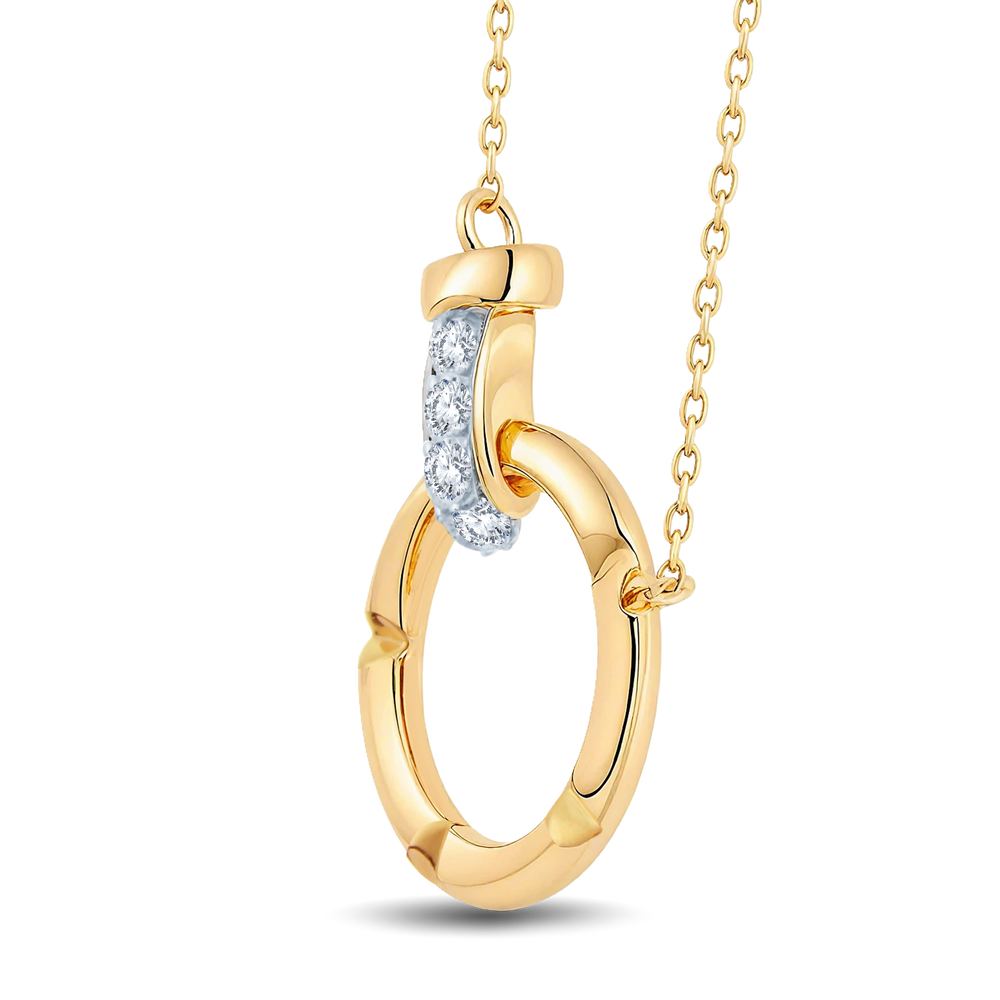 Chic Circle Necklace Showcasing a 0.05ct Lab-Grown Diamond