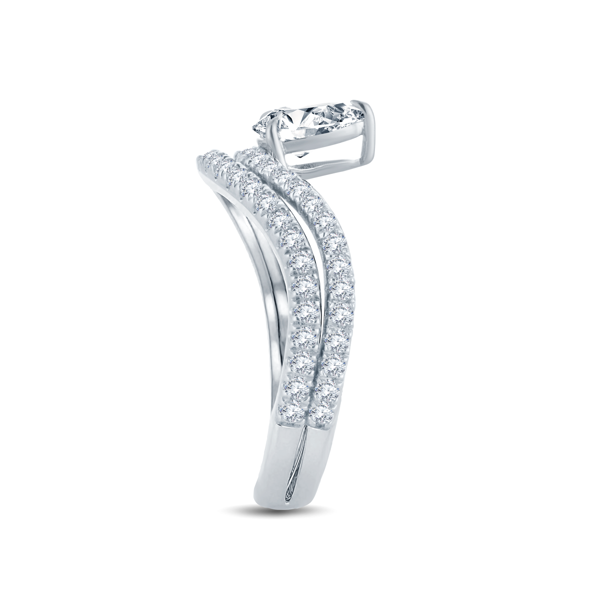 Sophisticated Lab-Grown Diamond Ring Showcasing an Iconic 0.86ct Pear-Shaped Gemstone