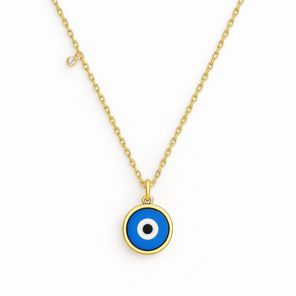 Grownń Diva’s Halo Charm – Lab-Grown Diamond Evil Eye Necklace in 18kt Gold Vermeil