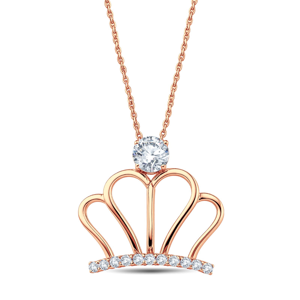 Crown Radiance Pendant in Lab Diamonds – 0.16 cts | 18KT Vermeil Gold on Silver 925