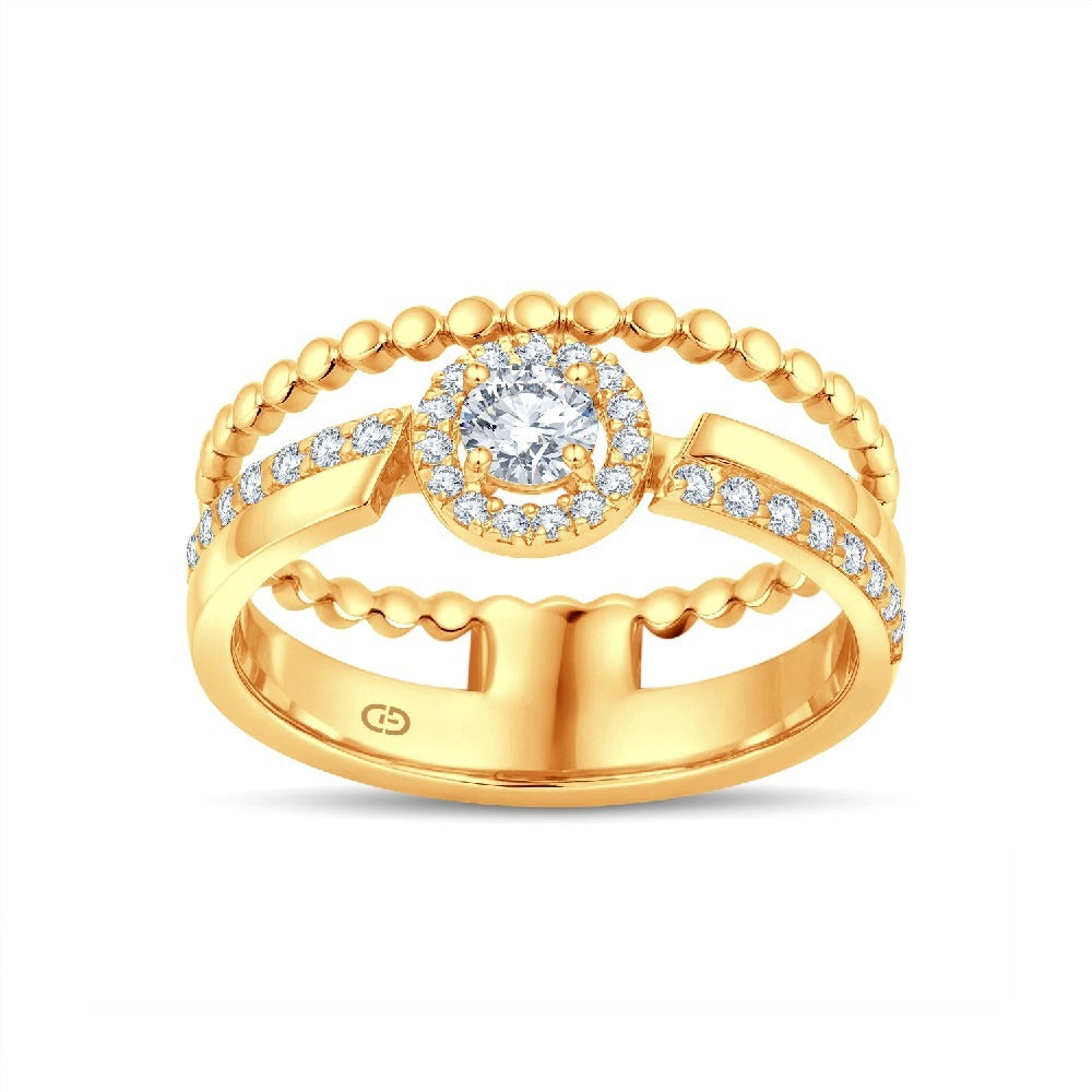 Elegant 0.50 Ct Diamond Fashion Ring - Modern & Chic Design